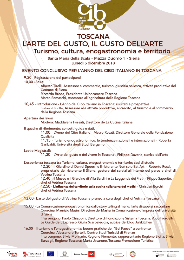 "L'arte del gusto e il gusto dell'arte": il programma dell'evento il 3 dicembre a Siena