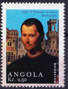 L'universalità del pensiero degli uomini del Rinascimento italiano travalica i confini nazionali. Niccolò Machiavelli è celebrato pure sui francobolli di diversi paesi come Monaco o addirittura l'Angola (nell'immagine).