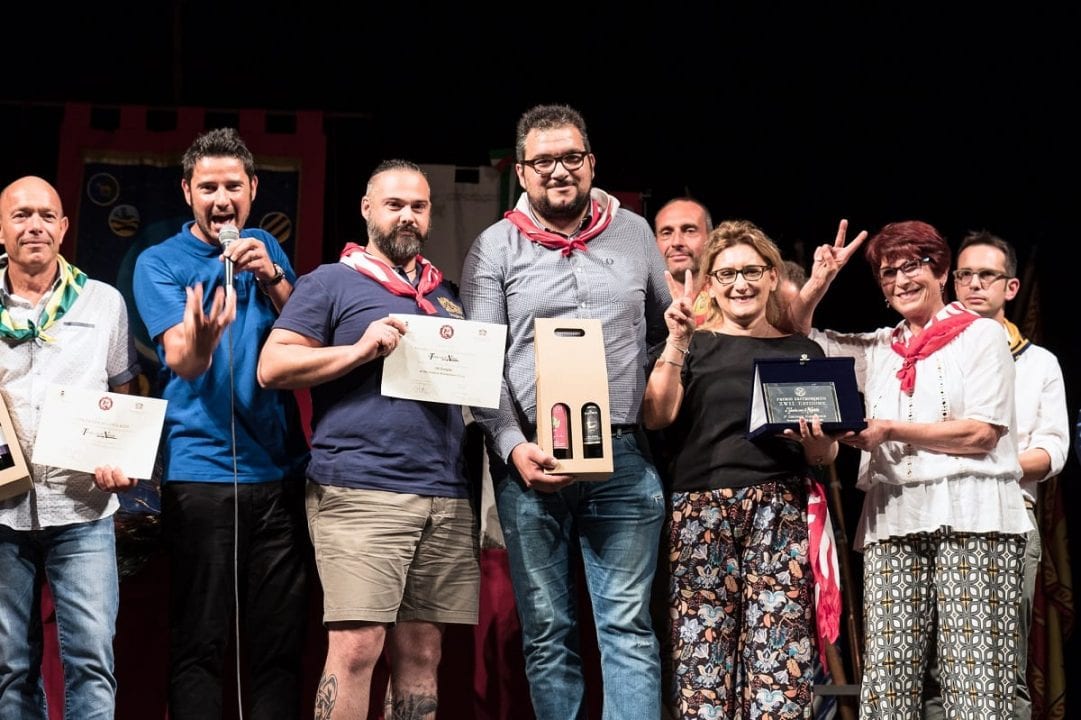 La cerimonia di premiazione dell'edizione 2019 del concorso "A Tavola con il Nobile" che ha visto trionfare la contrada di San Donato