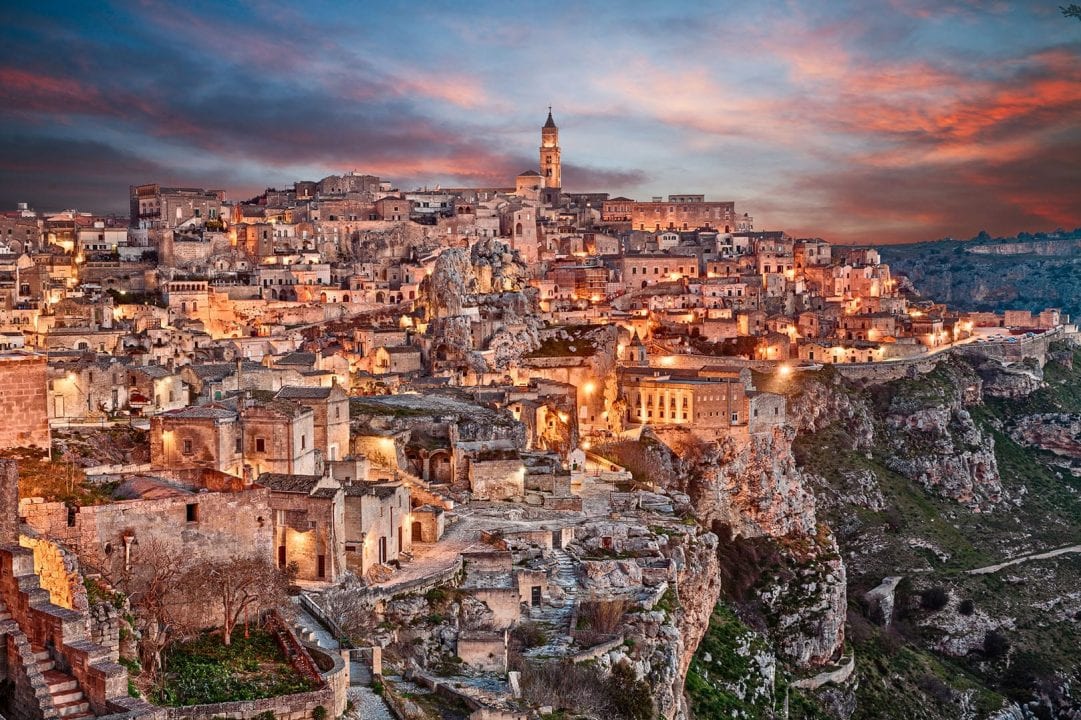 Uno suggestivo scorcio di Matera, Capitale Europea della Cultura 2019