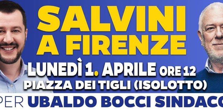 Sindaco: Lunedì Salvini a Firenze per Bocci