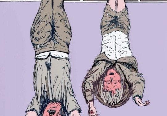 Jim Carrey dileggia Mussolini e Claretta in una vignetta penosa