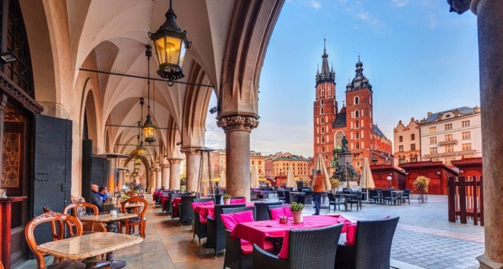 Rynek Główny, la piazza principale della città sulla quale sorge la Basilica di Santa Maria