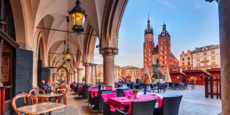 Rynek Główny, la piazza principale della città sulla quale sorge la Basilica di Santa Maria