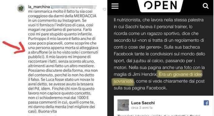 Giulia Marchina di Open rincara la dose su Luca Sacchi: era uno sbruffone.