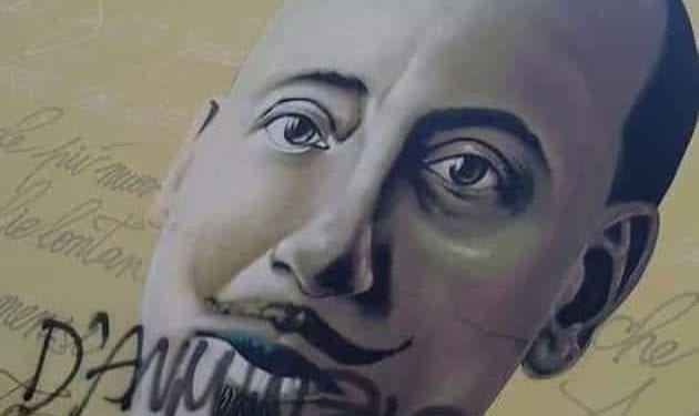 Pescara, imbrattato il murales di D’Annunzio