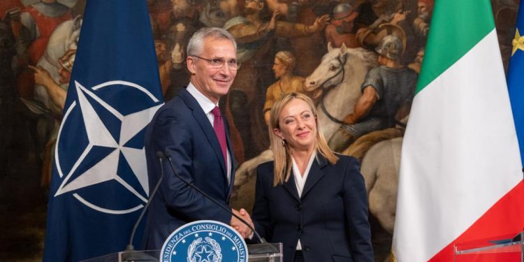 NATO. Il Segretario Generale Jens Stoltenberg incontra il Presidente del Consiglio Giorgia Meloni