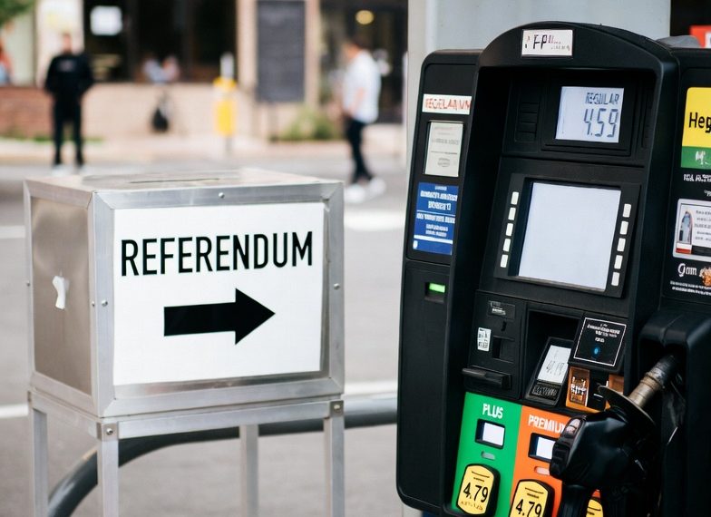 Il referendum si gioca alla pompa di benzina
